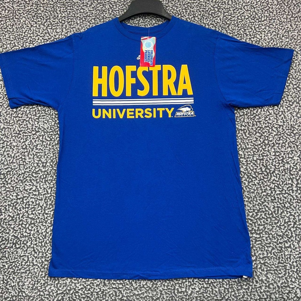 Hofstra University Shirt Men Large Blue Adidas Short Sleeve Crew Neck New L